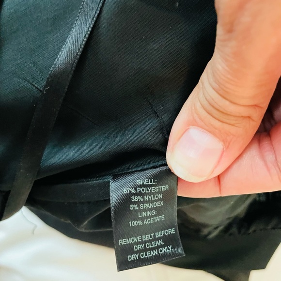 White House Black Market strapless dress with pleating detail and belt - Picture 7 of 9